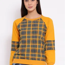 Moda Elementi Checked Round Neck Sweatshirt-image-14