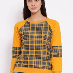 Moda Elementi Checked Round Neck Sweatshirt-picture-57