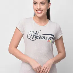 Woodland Women Grey Typography T-shirt-image-27