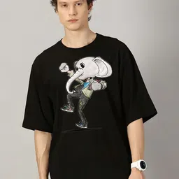 KAIDO Men Printed Drop-Shoulder Sleeves T-shirt-18