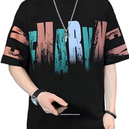 London Hills Men Printed Drop-Shoulder Sleeves T-shirt-image-17