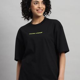 GRIFFEL Typography Drop-Shoulder Sleeves T-shirt-image-64