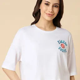 Allen Solly Woman Typography Printed Round Neck T-shirt-93