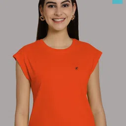 Friskers Women Orange 2 Extended Sleeves T-shirt-image-43
