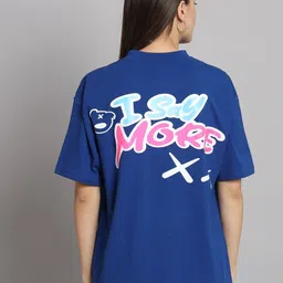 GRIFFEL Typography Printed Drop-Shoulder Sleeves Cotton Oversized T-shirt-image-50