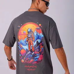 The Indian Garage Co Men Graphic Printed Drop Shoulder Sleeves Oversized T-shirt-image-22