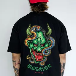 SUPERVEK Unisex Printed Hooded Extended Sleeves T-shirt-image-4