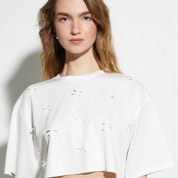 Koton Women Typography Extended Sleeves T-shirt-image-66