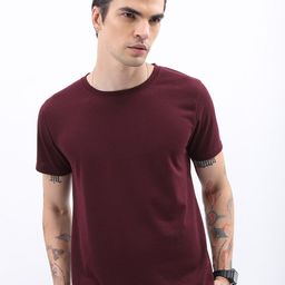 HIGHLANDER Popcorn Structured Slim Fit Round Neck T-Shirt-image-46