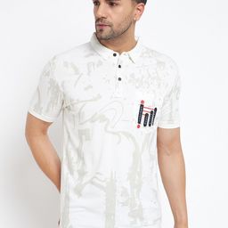 Duke Printed Polo Collar Short Sleeves Cotton Slim Fit T-shirt-image-28