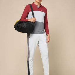 Technosport Men Colourblocked Polo Collar Pockets Slim Fit T-shirt-image-125