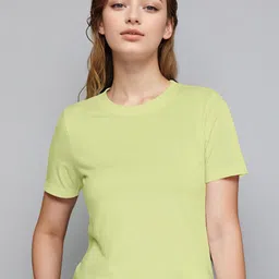 Huetrap Round Neck Short Sleeves Slim Fit Cotton T-shirt-picture-50