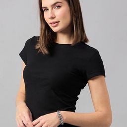 98 Degree North Women Pure Cotton Pockets Slim Fit T-shirt-image-91