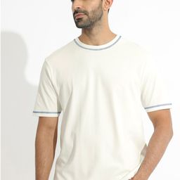 RARE RABBIT Men Rings-4 Slim Fit Solid Polo Collar T-Shirt-image-3