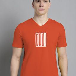 FBAR Typography Printed V-Neck Cotton Slim Fit T-shirt-picture-34