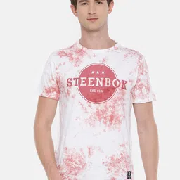 Steenbok Tie and Dye Dyed Round Neck Short Sleeves Pure Cotton Slim Fit T-shirt-image-18