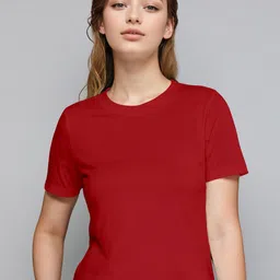 Huetrap Round Neck Short Sleeves Slim Fit Cotton T-shirt-picture-34