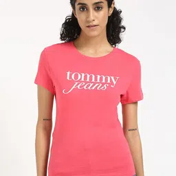 Tommy Hilfiger Women Typography Extended Sleeves Slim Fit T-shirt-image-55