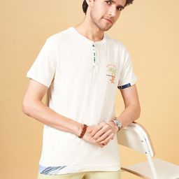 Urban Ranger by pantaloons Men Henley Neck Slim Fit T-shirt-image-35