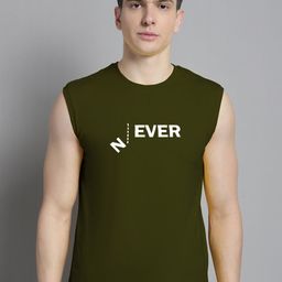 FBAR Typography Printed Sleeveless Slim Fit Pure Cotton T-shirt-image-86
