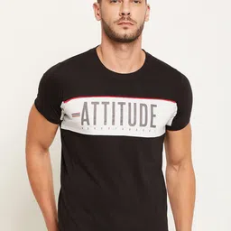 Duke Men Black & White Colourblocked Cotton Slim Fit T-shirt-picture-36