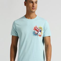 Pepe Jeans Varsity Printed Pure Cotton Round Neck Applique Slim Fit T-shirt-image-80