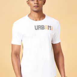 Ajile by Pantaloons Typography Printed Round Neck Slim Fit Regular T-shirt-image-96