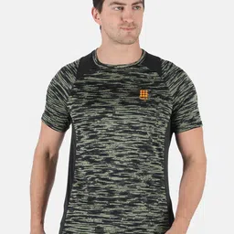 rock it Men Olive Green Printed Slim Fit Sports T-shirt-image-18