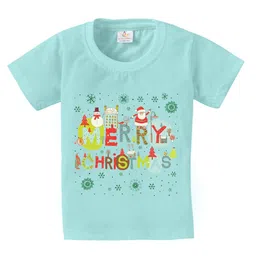 Babywish Kids Merry Christmas Printed Short Sleeves Relaxed Fit Cotton T-shirt-image-90