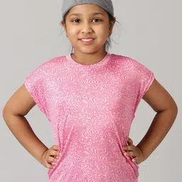 KiddoPanti Girls High Neck Abstract Printed T-shirt-image-9