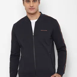 Louis Philippe Men Navy Blue Solid Cotton Sweatshirt-picture-15
