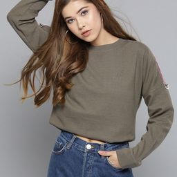 Marie Claire Drop Shoulder Sleeves Cotton Sweatshirt-12