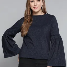 Marie Claire Self Designed Bell Sleeves Cotton Sweatshirt-40
