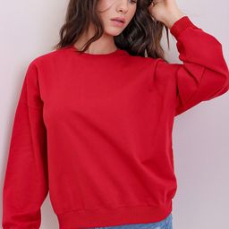 Trend Alacati stili Round Neck Pure Cotton Pullover Sweatshirt-image-82