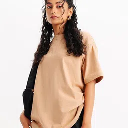 FREAKINS Typography Printed Drop-Shoulder Sleeves Pure Cotton Oversized T-shirt-image-35