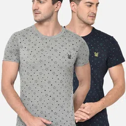 VIMAL JONNEY Men Pack of 2 Printed Round Neck T-shirts-picture-13