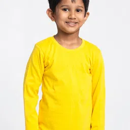 Friskers Boys Yellow Solid Cotton T-shirt-picture-17