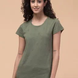 Hive91 Floral Printed Round Neck Cotton Relaxed Fit T-shirt-image-31