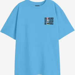 BONKIDS Girls Typography Printed Drop-Shoulder Sleeves Cotton Oversized T-shirt-39