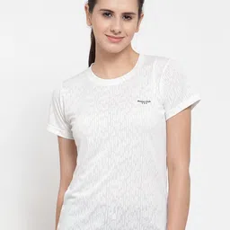 Boston Club Women White Dri-FIT Pockets T-shirt-image-70