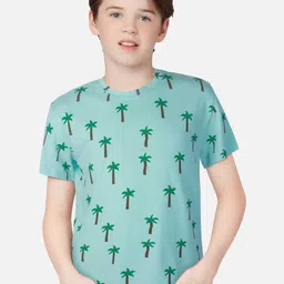 Palm Tree Boys Conversational Printed T-shirt-image-80