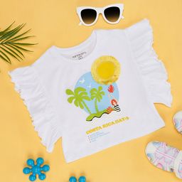 Pantaloons Junior Girls Graphic Printed Cotton T-shirt-11