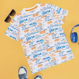 Pantaloons Junior Boys Graphic Printed Cotton Pockets Casual T-shirt-image-92