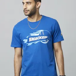 Celio Mumbai Indians Printed Knitted Cotton T-Shirt-image-68