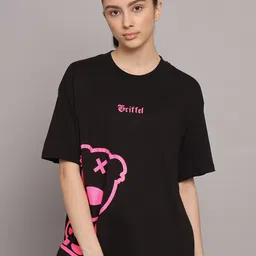 GRIFFEL Graphic Printed Drop-Shoulder Training Or Gym Cotton T-shirt-image-6