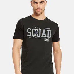 Octave Typography Printed Cotton T-shirt-image-5