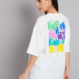 Imsa Moda Typography Printed Drop-Shoulder Sleeve Cotton T-shirt-image-61