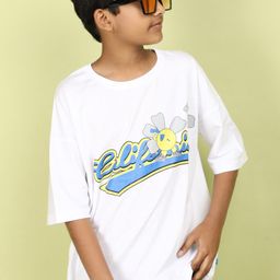 V-Mart Boys Typography Printed Drop Shoulder Sleeves Cotton Casual T-shirt-21