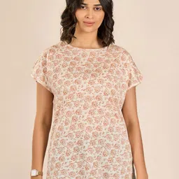MAYSIXTY Women Printed Extended Sleeves Pockets T-shirt-image-2