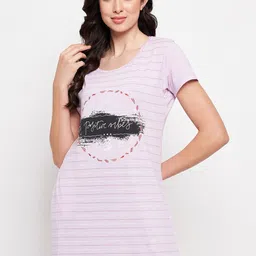 VERO AMORE Typography Printed Cotton Lounge T-shirt-image-88